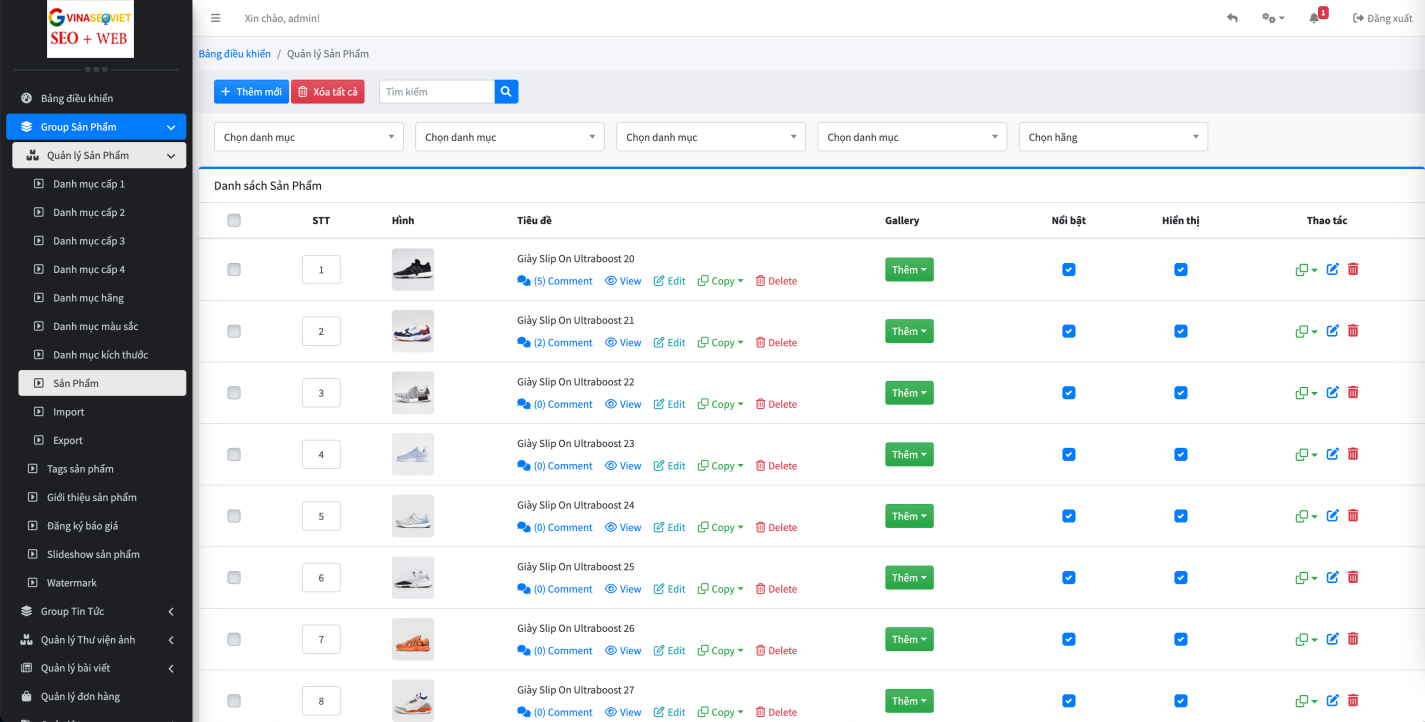 Hướng dẫn quản trị website