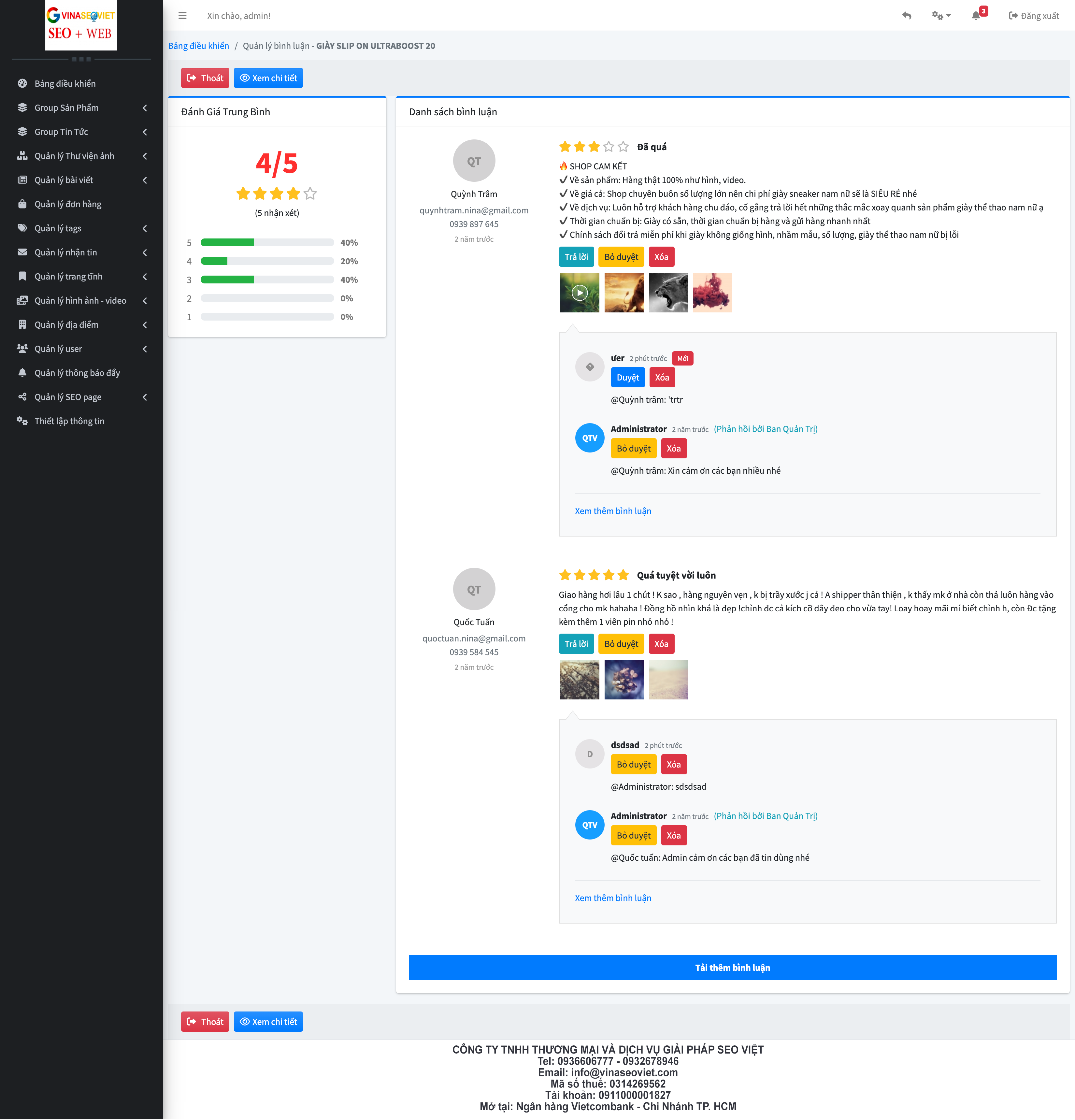 Hướng dẫn quản trị website