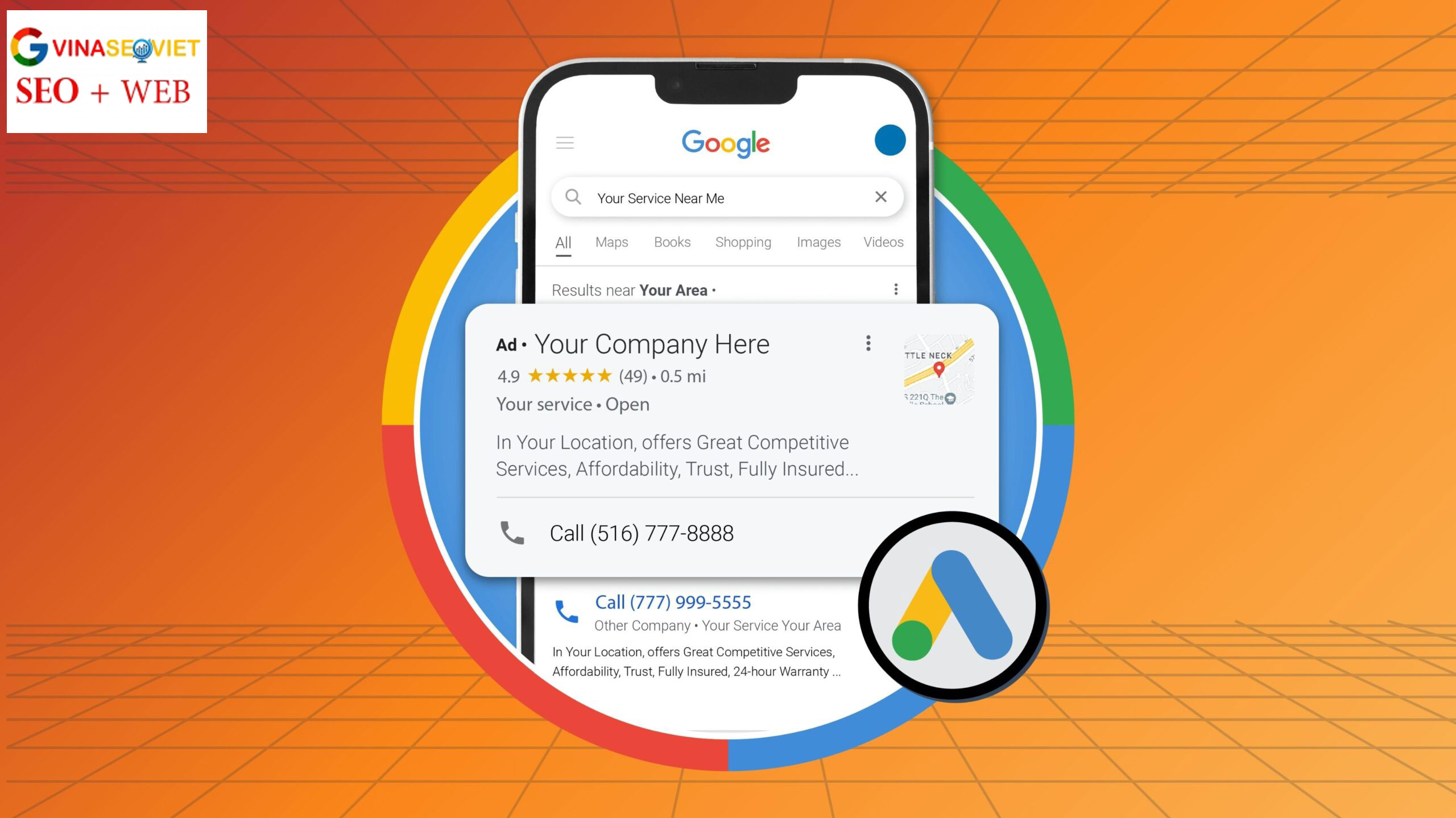 Quảng cáo xuất hiện trên Google Search