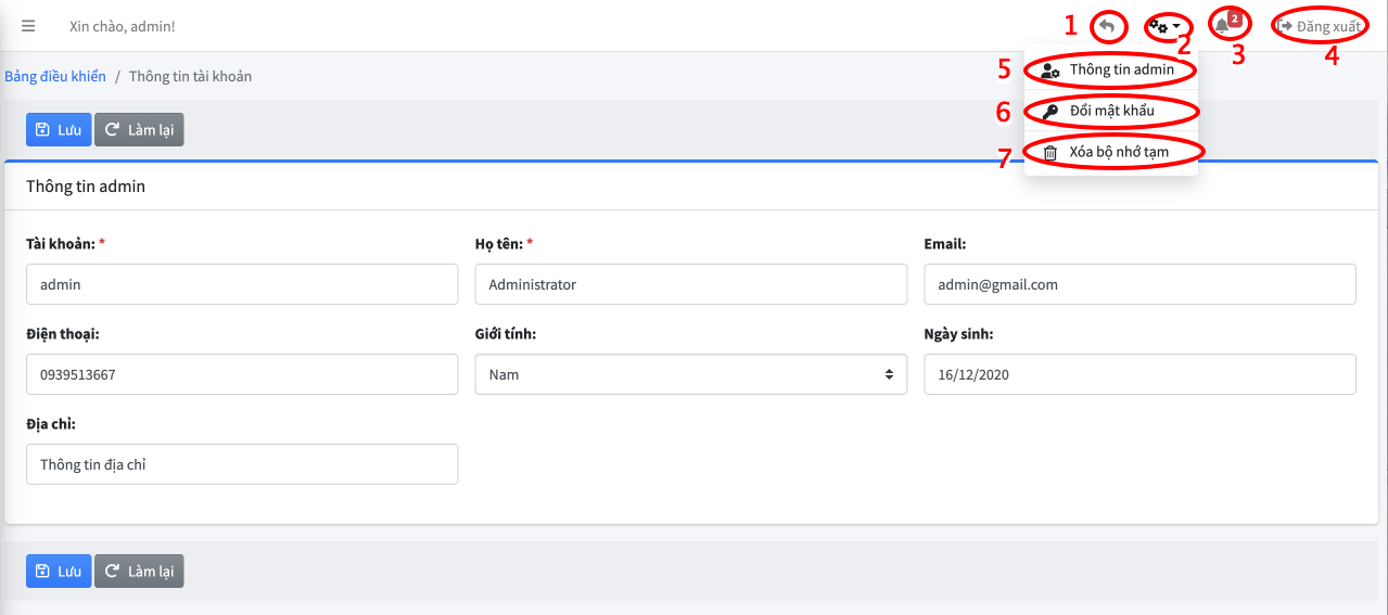 Hướng dẫn quản trị website