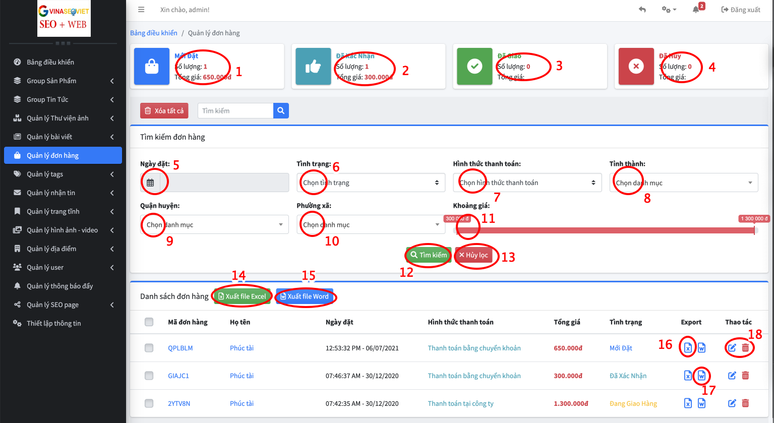 Hướng dẫn quản trị website