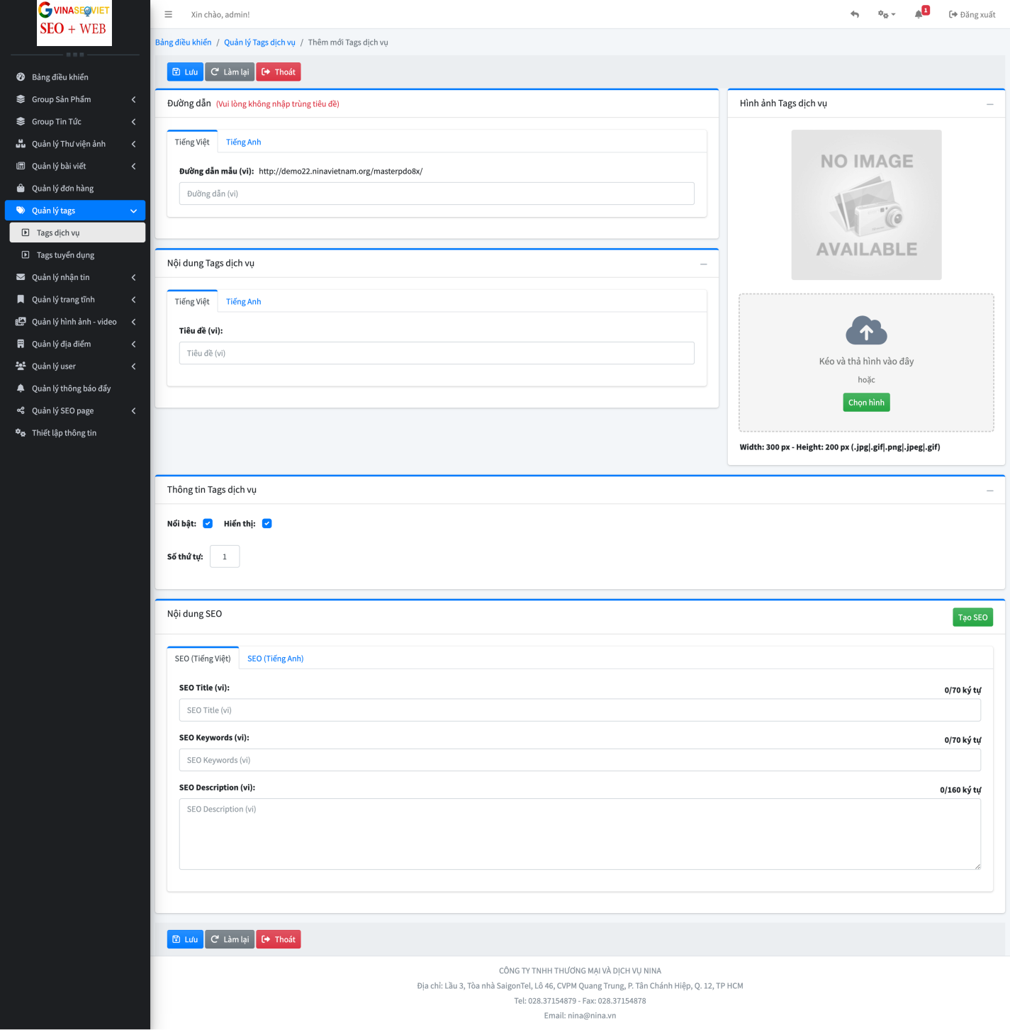 Hướng dẫn quản trị website