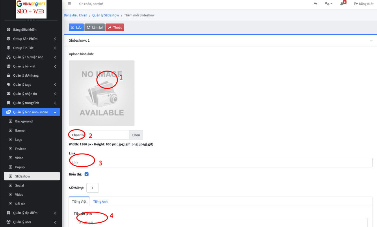 Hướng dẫn quản trị website