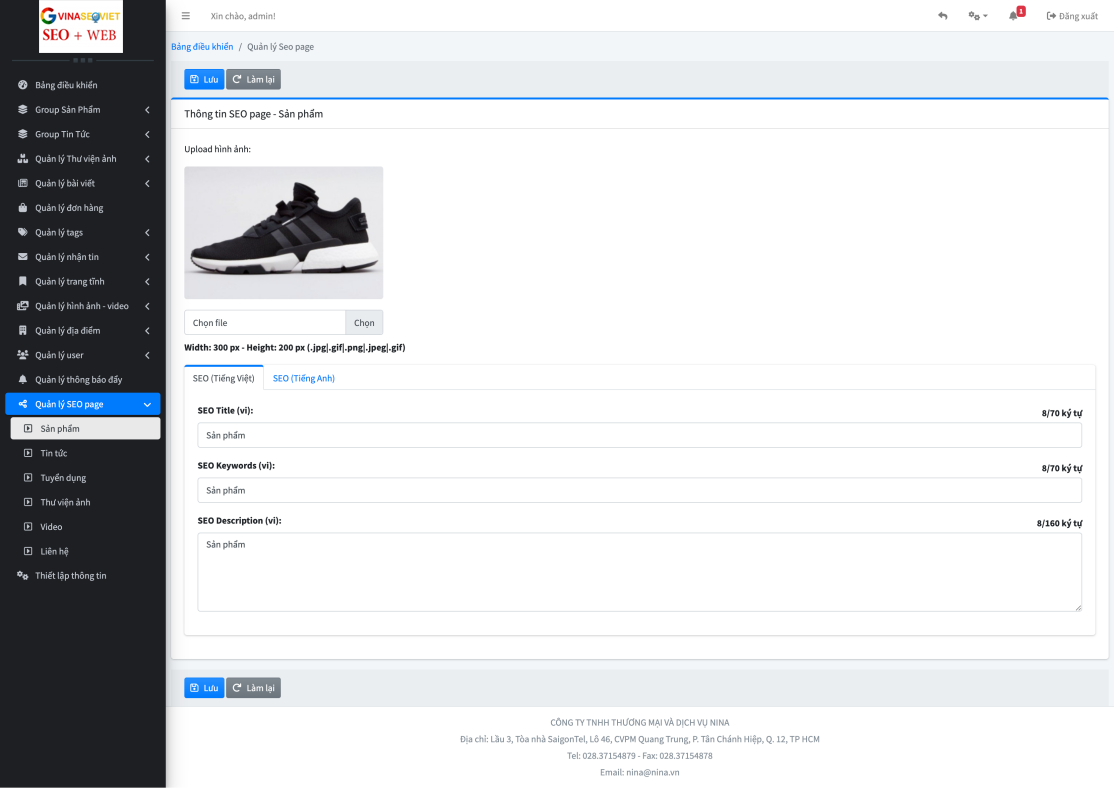 Hướng dẫn quản trị website