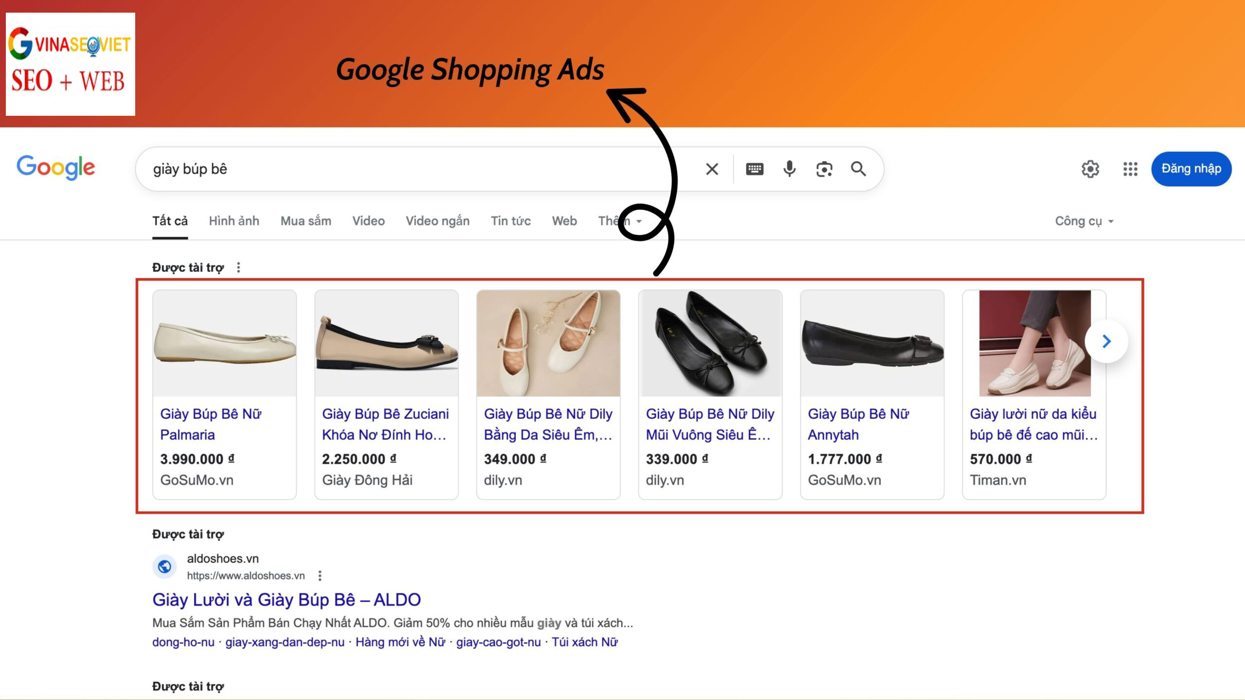 Hiển thị của Google Shopping Ads