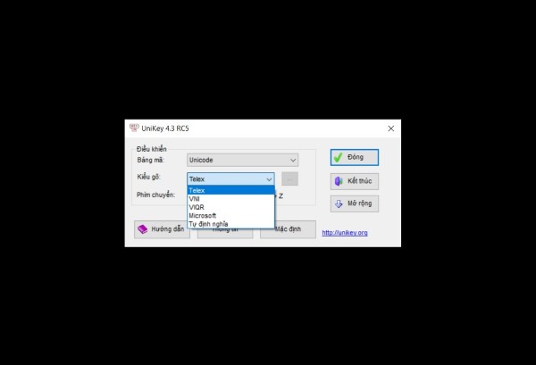 Tại mục 'Kiểu gõ', nhấn chọn Telex